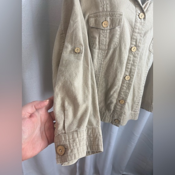 Sigrid Olsen Linen Chore Jacket Size 14 0350 - Picture 3 of 10